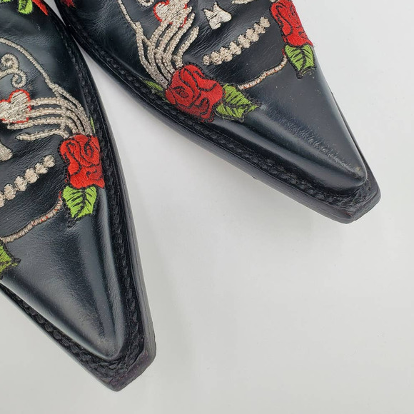 Old Gringo See No Evil Skull & Rose Cowboy Cowgirl Boots - Picture 10 of 12